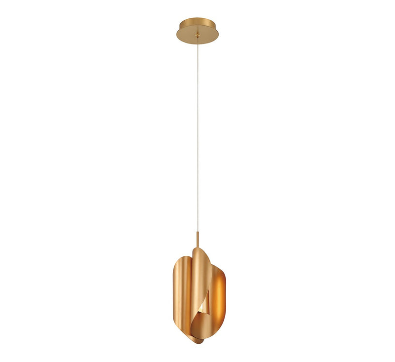 Lib & Co. 10117-04 LED Pendant, Satin Gold