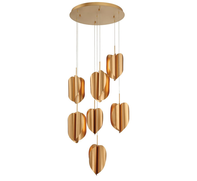 Lib & Co. 10118-04 LED Chandelier, Satin Gold
