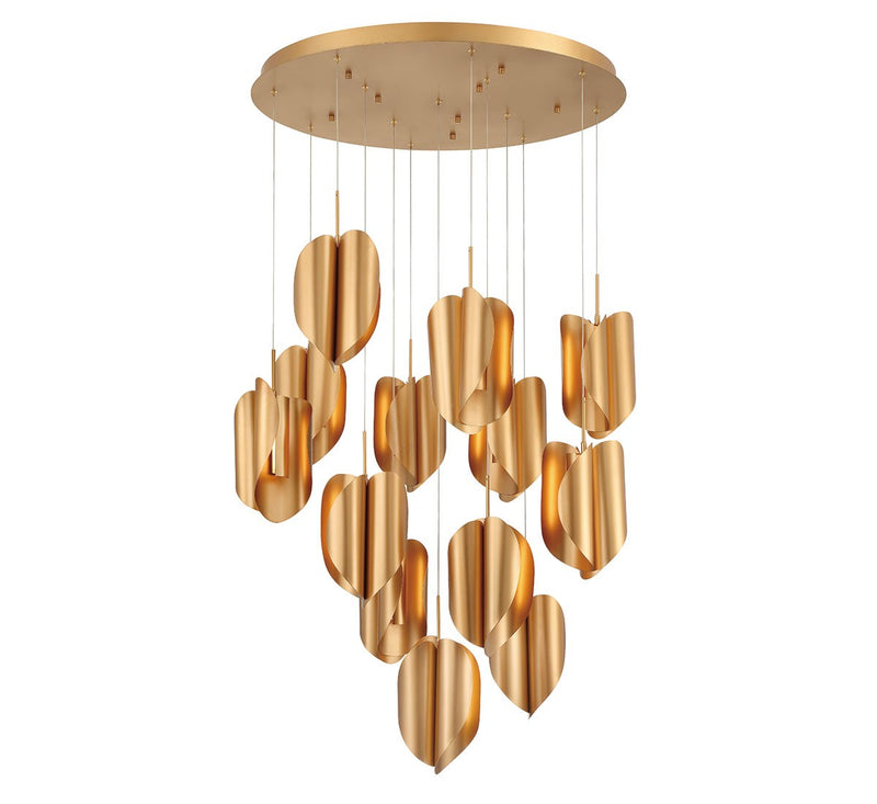 Lib & Co. 10119-04 LED Chandelier, Satin Gold