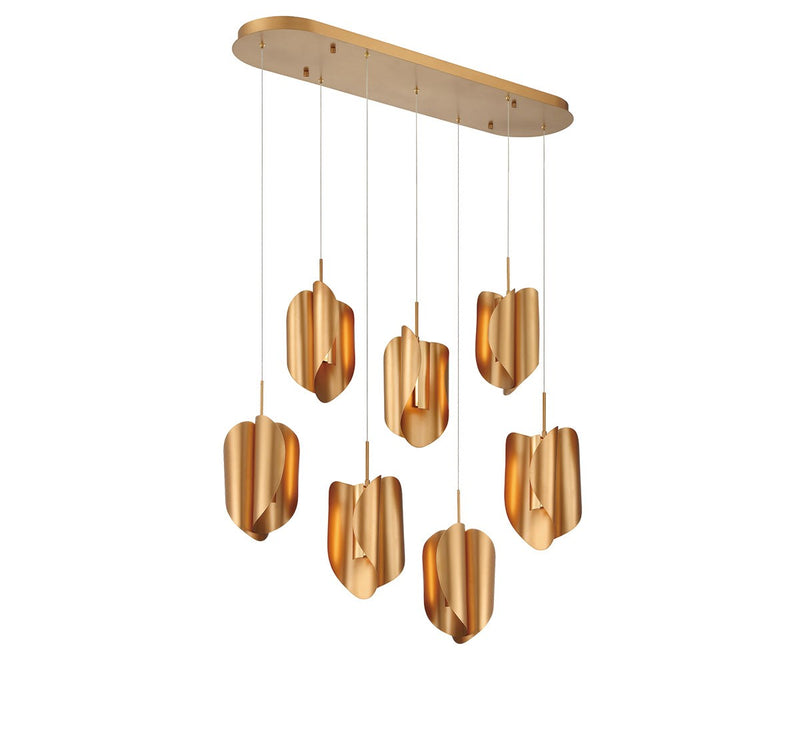 Lib & Co. 10120-04 LED Chandelier, Satin Gold