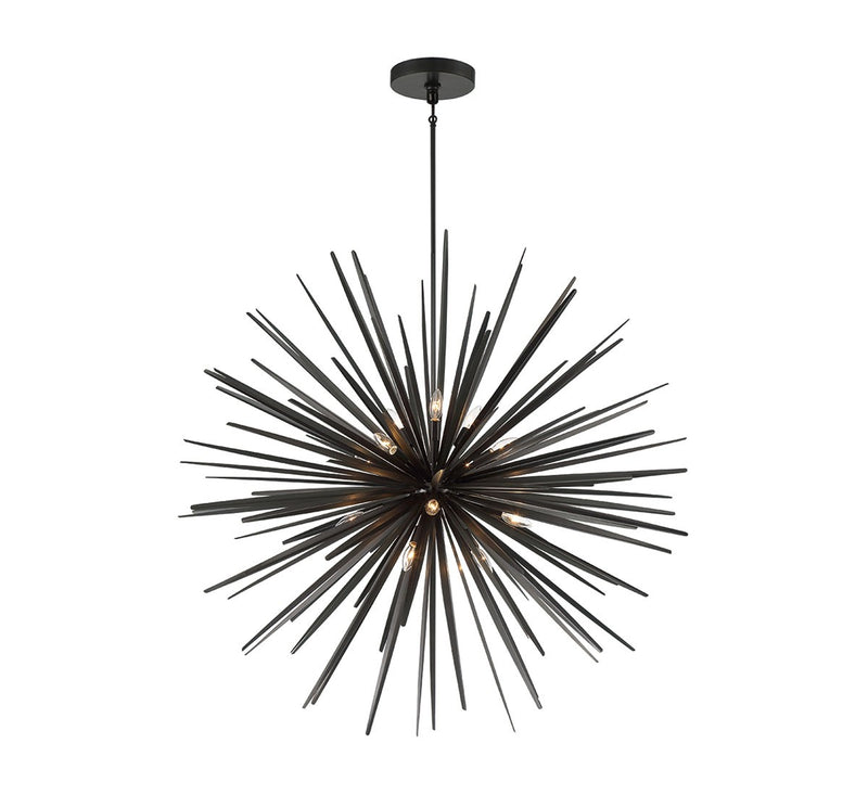 Lib & Co. 10129-06 14 Light Chandelier, Metallic Black