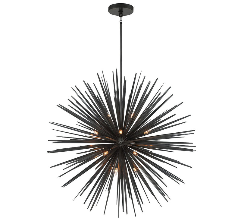 Lib & Co. 10130-06 18 Light Chandelier, Metallic Black