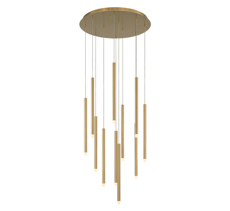 Lib & Co. 10143-07 LED Chandelier, Plated Brushed Gold