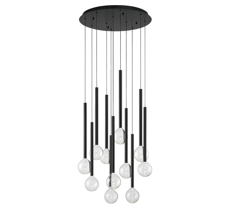 Lib & Co. 10144-02 LED Chandelier, Matte Black