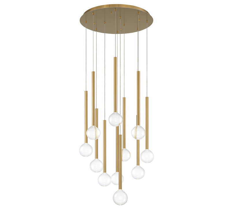 Lib & Co. 10144-07 LED Chandelier, Plated Brushed Gold