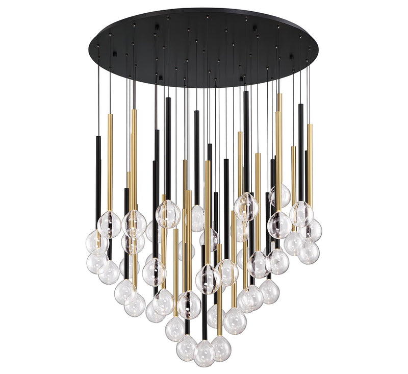 Lib & Co. 10148-023 LED Chandelier, Matte Black & Plated Brushed Gold