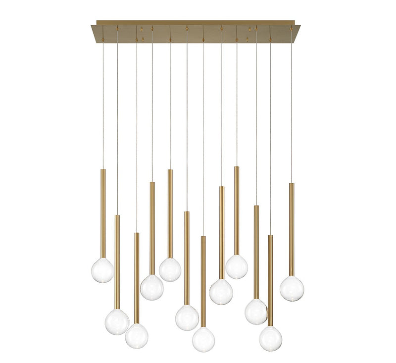 Lib & Co. 10150-07 LED Chandelier, Plated Brushed Gold