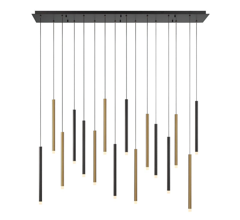 Lib & Co. 10151-023 LED Chandelier, Matte Black and Plated Brushed Gold