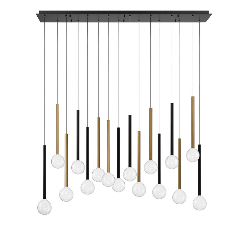 Lib & Co. 10152-023 LED Chandelier, Matte Black and Plated Brushed Gold