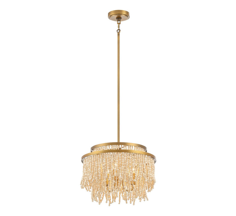 Lib & Co. 10180-025 Three Light Convertible Flushmount / Pendant, Antique Brass