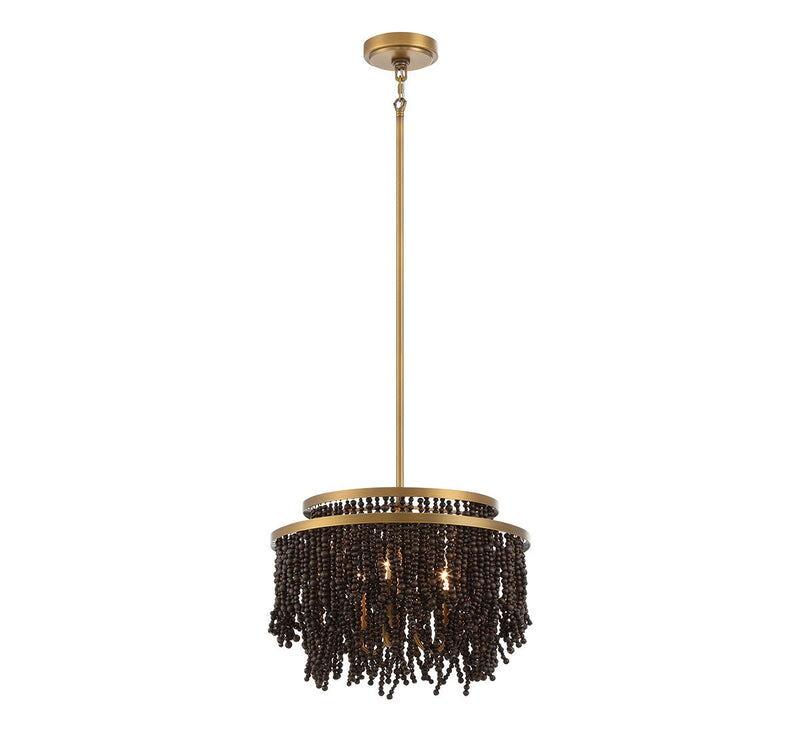 Lib & Co. 10180-026 Three Light Convertible Flushmount / Pendant, Antique Brass
