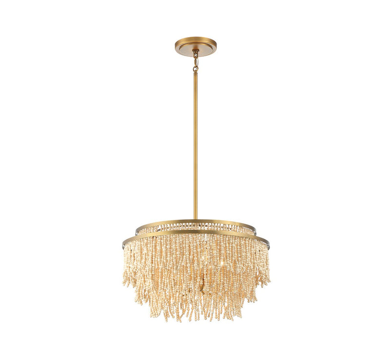 Lib & Co. 10181-025 Five Light Chandelier, Antique Brass