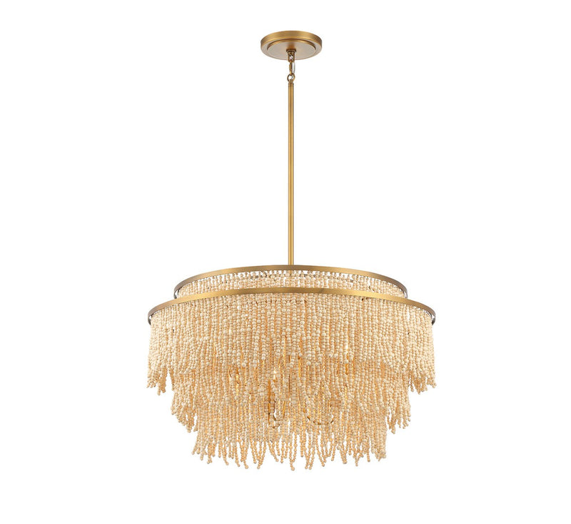 Lib & Co. 10182-025 Nine Light Chandelier, Antique Brass