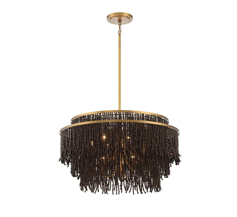 Lib & Co. 10182-026 Nine Light Chandelier, Antique Brass