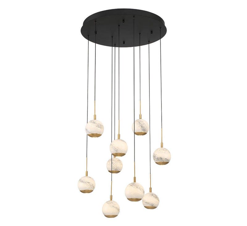Lib & Co. 10204-02 LED Chandelier, Matte Black