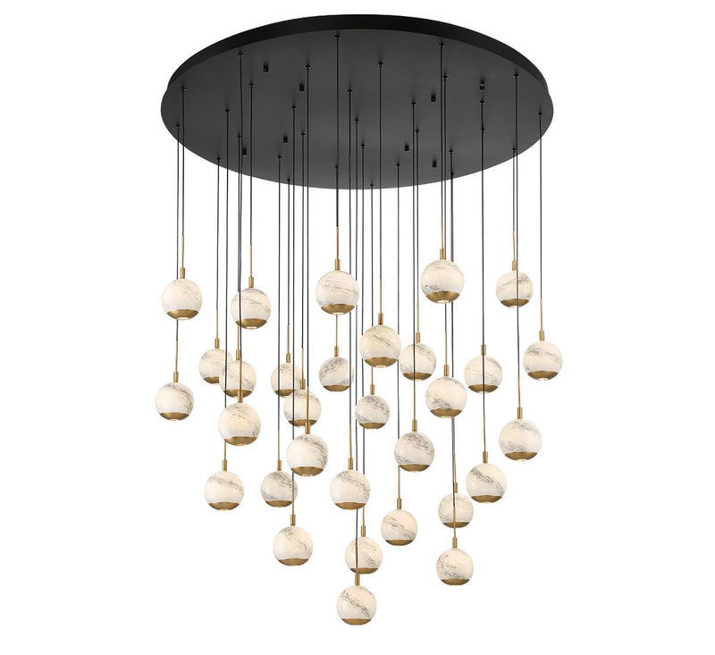 Lib & Co. 10206-02 LED Chandelier, Matte Black