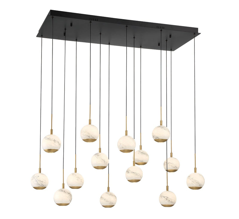 Lib & Co. 10209-02 LED Chandelier, Matte Black