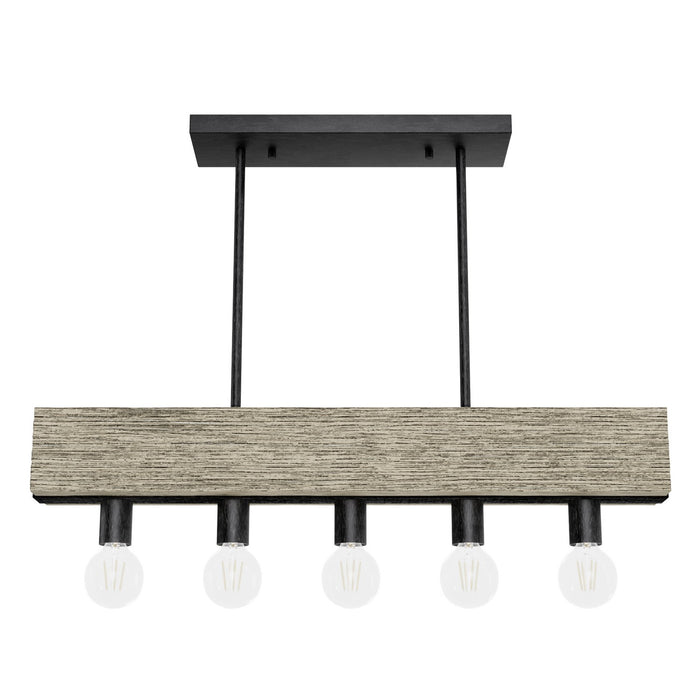 Hunter 13054 Five Light Linear Chandelier, Rustic Iron