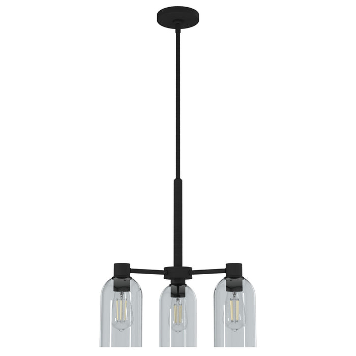 Hunter 19707 Three Light Chandelier, Natural Black Iron