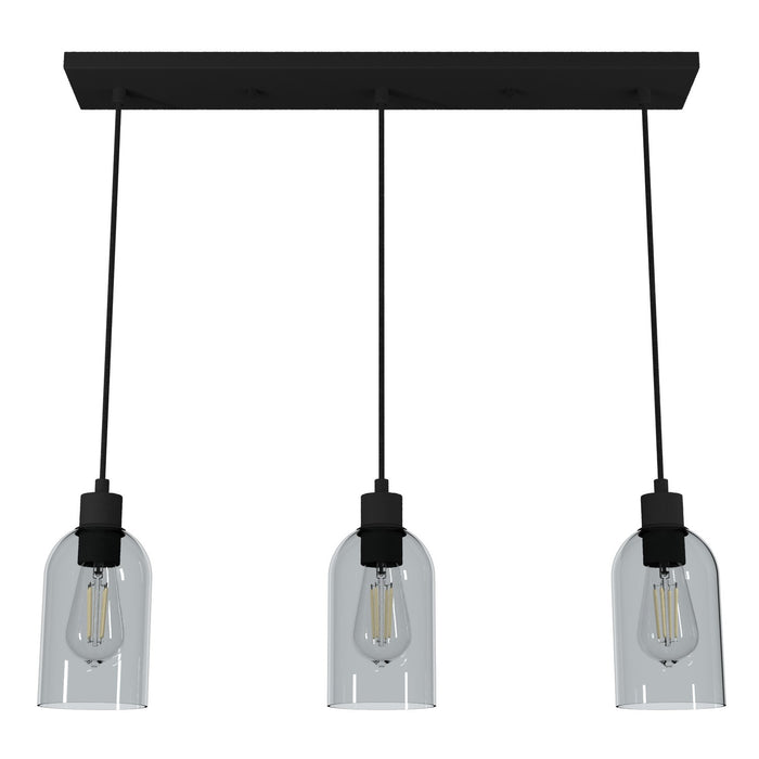 Hunter 19717 Three Light Linear Cluster, Natural Black Iron