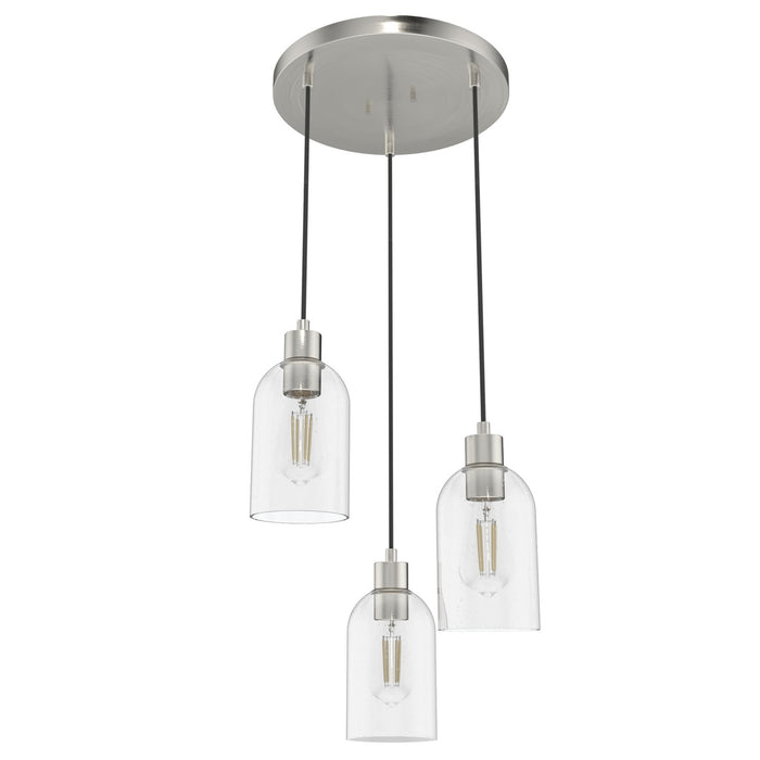 Hunter 19718 Three Light Pendant, Brushed Nickel