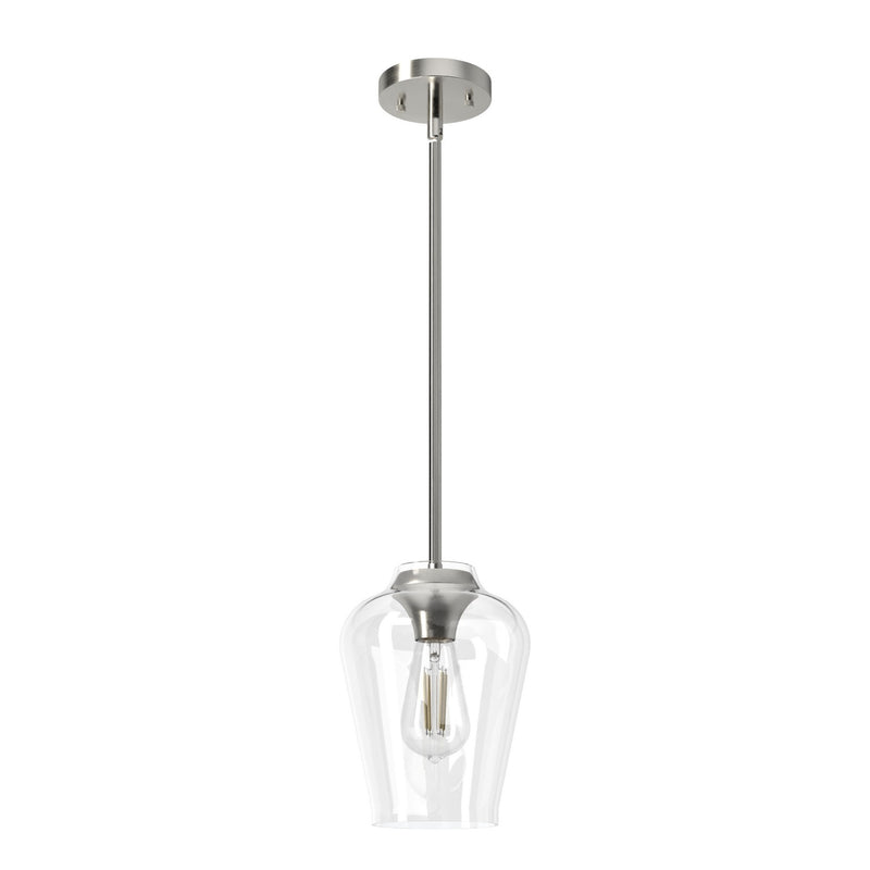 Hunter 19723 One Light Pendant, Brushed Nickel