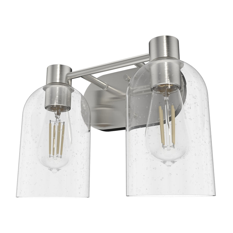 Hunter 19778 Two Light Bathroom Vanity, Brushed Nickel