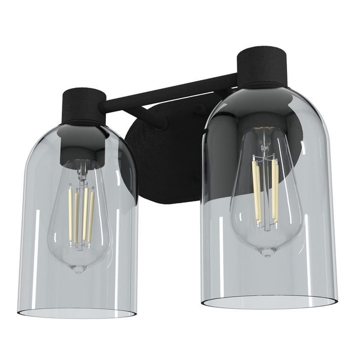 Hunter 19779 Two Light Bathroom Vanity, Natural Black Iron