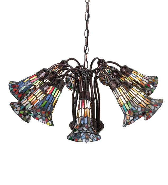 Meyda Tiffany 17958 12 Light Chandelier, Mahogany Bronze