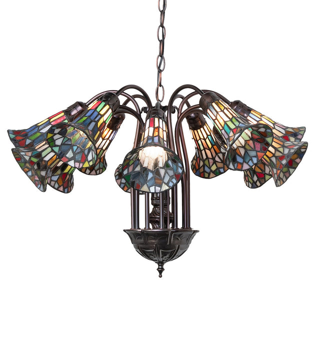 Meyda Tiffany 17958 12 Light Chandelier, Mahogany Bronze