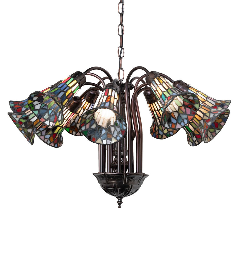 Meyda Tiffany 17958 12 Light Chandelier, Mahogany Bronze