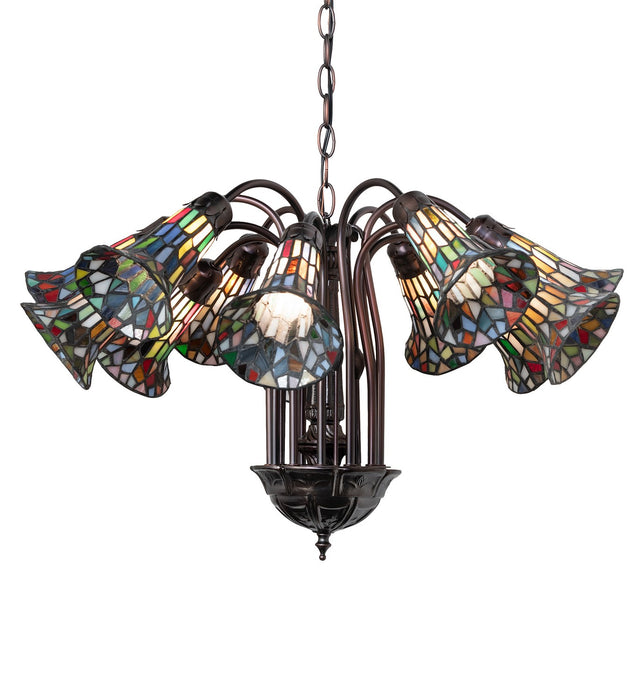 Meyda Tiffany 17958 12 Light Chandelier, Mahogany Bronze