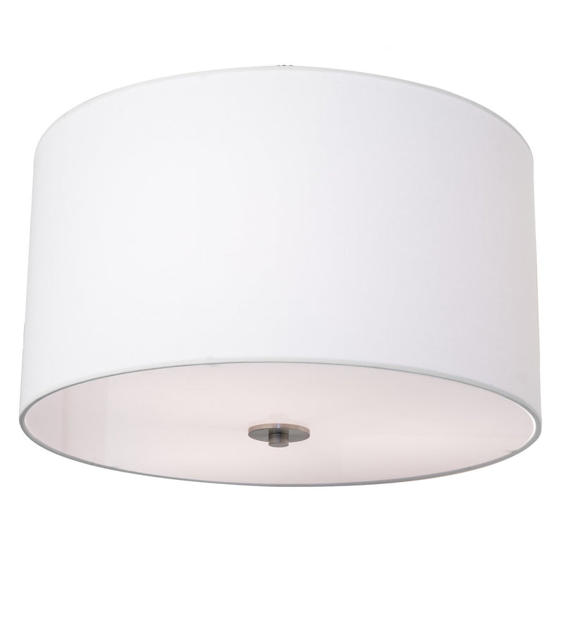 Meyda Tiffany 219365 Three Light Semi-Flushmount, Brushed Nickel/Gloss White
