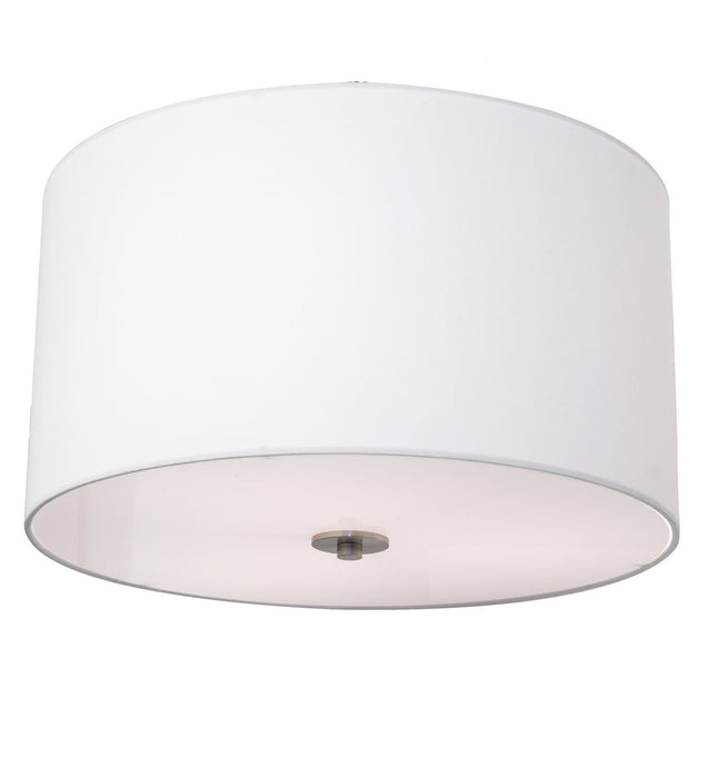 Meyda Tiffany 219365 Three Light Semi-Flushmount, Brushed Nickel/Gloss White
