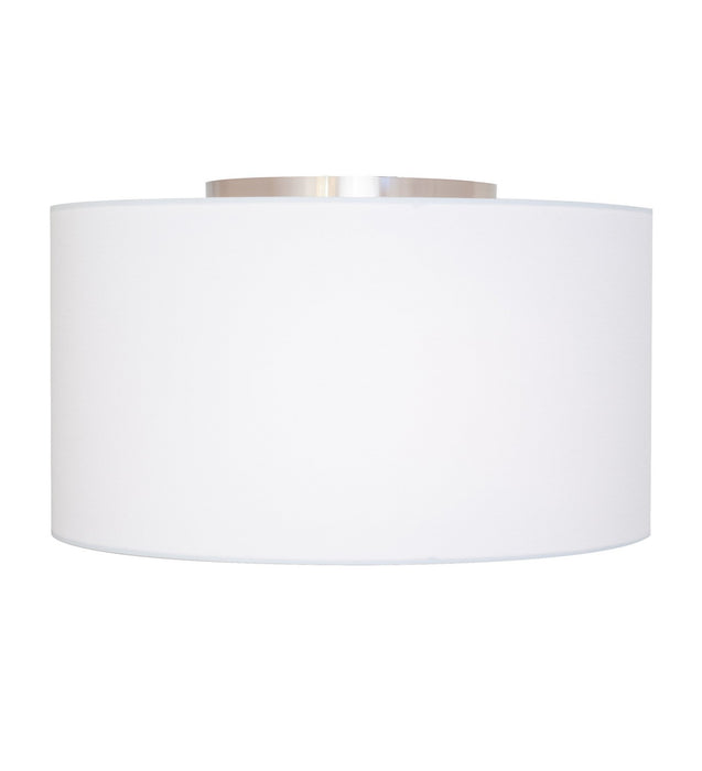 Meyda Tiffany 219365 Three Light Semi-Flushmount, Brushed Nickel/Gloss White