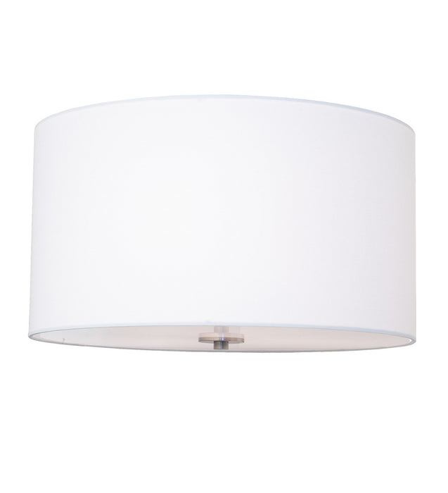 Meyda Tiffany 219365 Three Light Semi-Flushmount, Brushed Nickel/Gloss White
