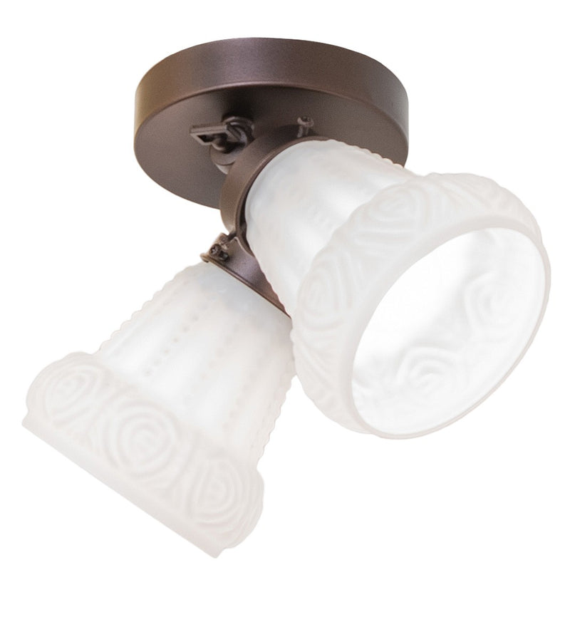 Meyda Tiffany 254394 Two Light Flushmount, Mahogany Bronze