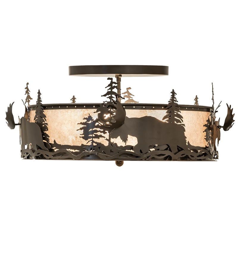 Meyda Tiffany 258530 Four Light Flushmount, Timeless Bronze