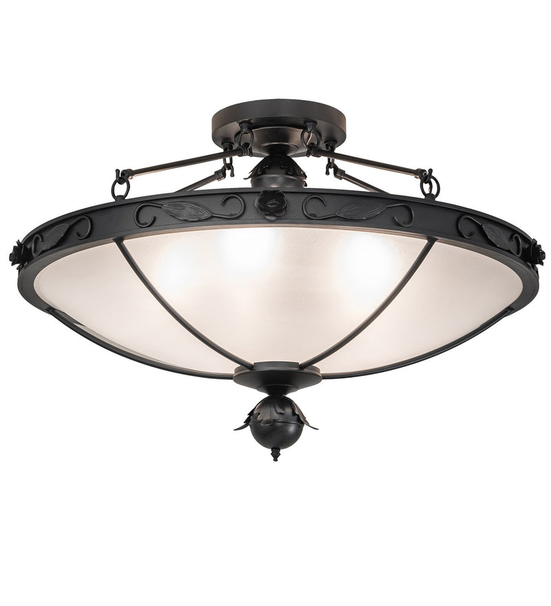Meyda Tiffany 258647 Five Light Semi-Flushmount, Textured Black