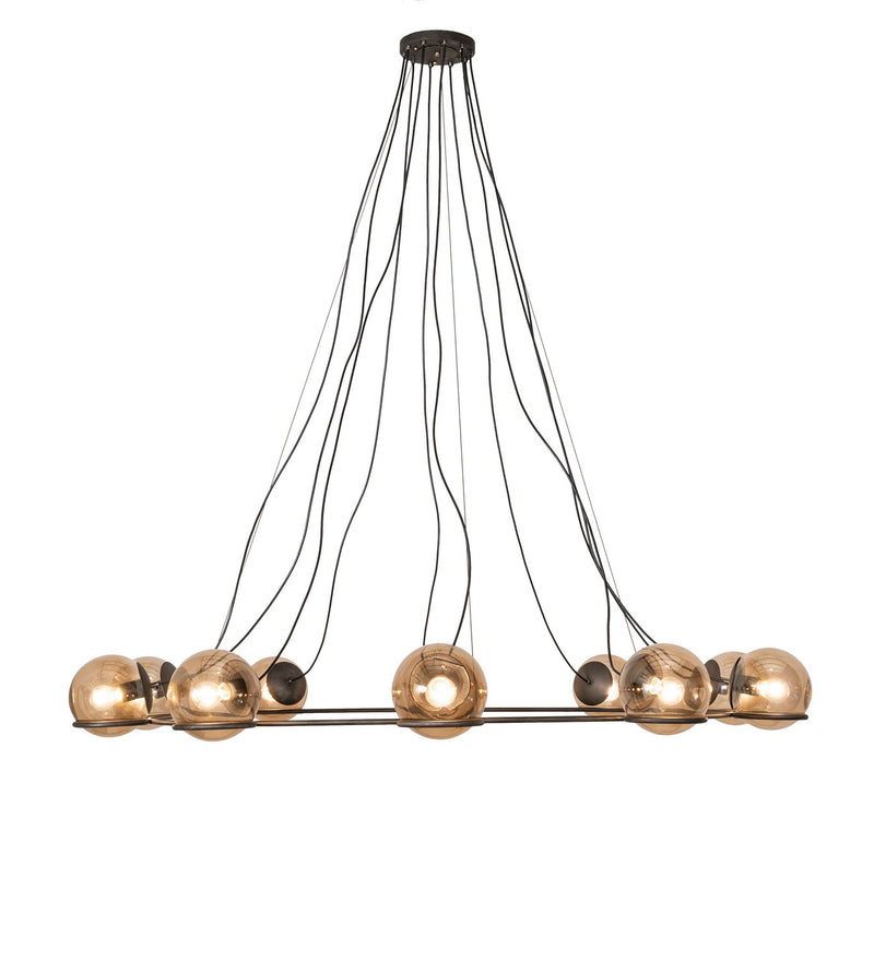Meyda Tiffany 259041 Ten Light Pendant, Blackened Steel
