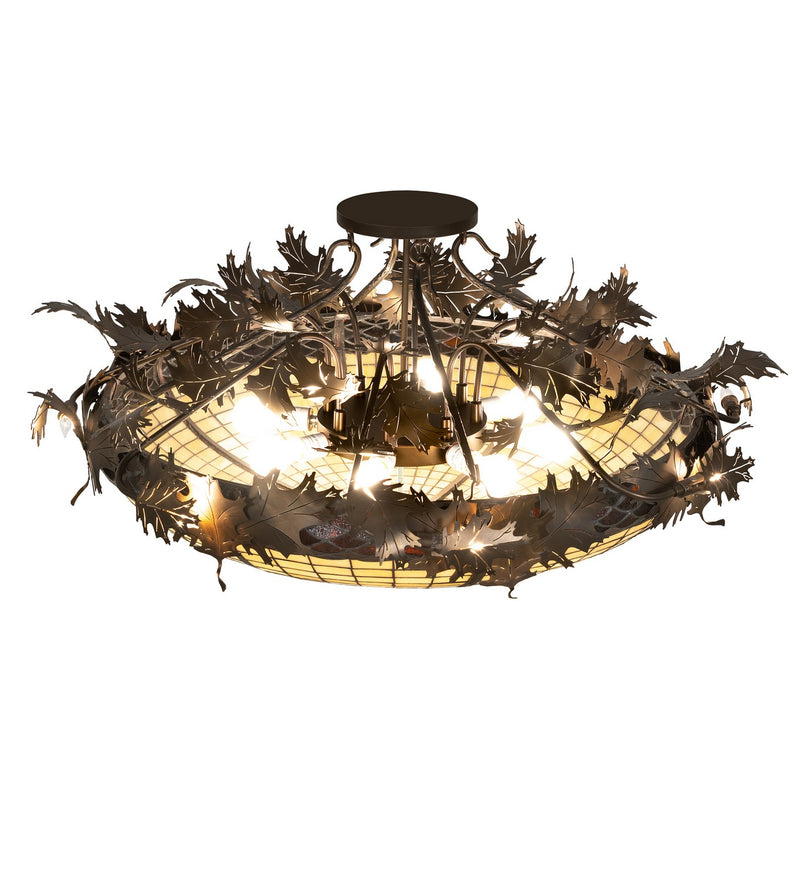 Meyda Tiffany 259480 16 Light Semi-Flushmount, Antique Copper