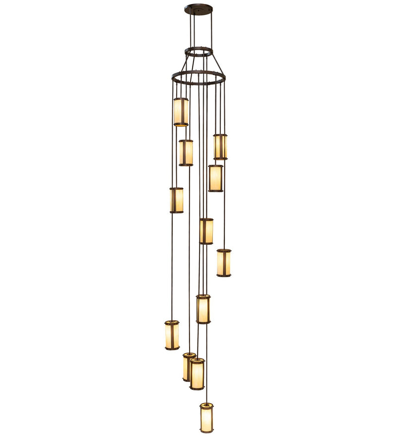Meyda Tiffany 259624 12 Light Chandelier, Mahogany BRonze