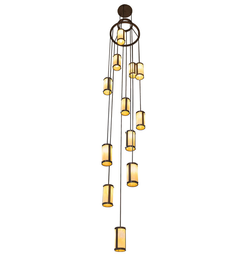 Meyda Tiffany 259624 12 Light Chandelier, Mahogany BRonze