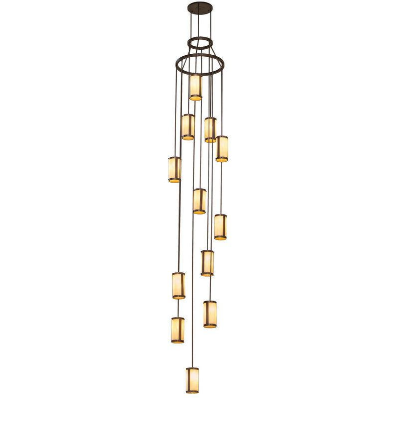 Meyda Tiffany 259624 12 Light Chandelier, Mahogany BRonze