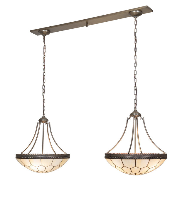Meyda Tiffany 259791 Two Light Island Pendant, Antique Brass
