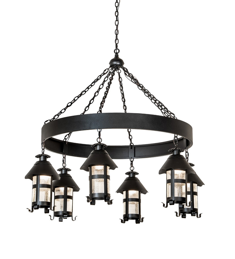 Meyda Tiffany 259963 Six Light Chandelier, Textured Black