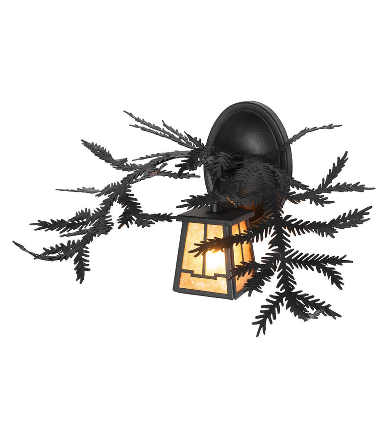 Meyda Tiffany 261861 One Light Wall Sconce, Black Satin Wrought Iron