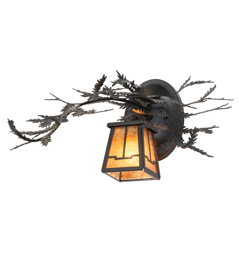 Meyda Tiffany 261861 One Light Wall Sconce, Black Satin Wrought Iron