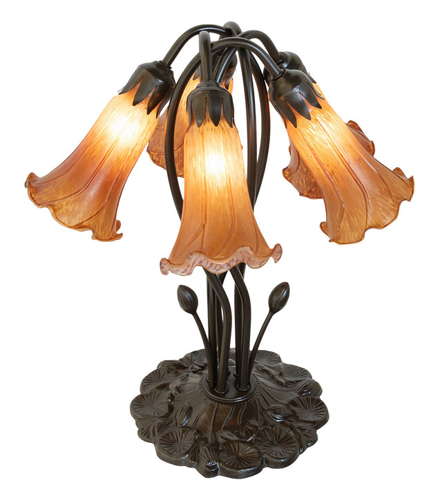 Meyda Tiffany 262218 Five Light Table Lamp, Mahogany Bronze