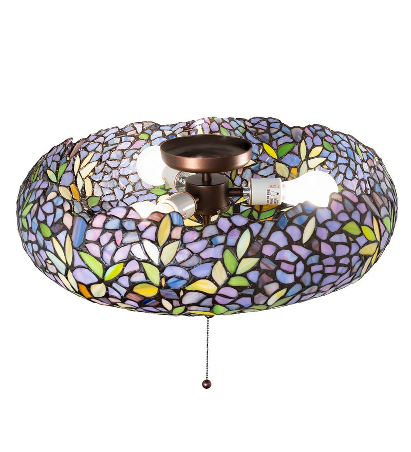 Meyda Tiffany 263231 Three Light Fan Light Fixture, Antique,Mahogany Bronze